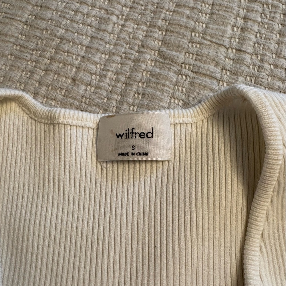 Wilfred Cream Ribbed Knit Top - Picture 3 of 4